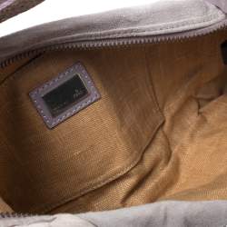 Pre Owned Fendi Lavender Python,Suede and Leather Knot Shoulder Bag