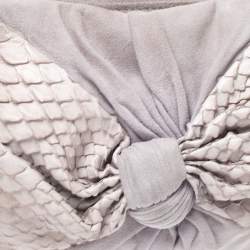 Pre Owned Fendi Lavender Python,Suede and Leather Knot Shoulder Bag