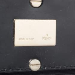 Pre Owned Fendi Black Zucca Canvas Large Mia Shoulder Bag