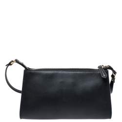 Pre Owned Fendi Black Leather Pochette Crossbody Bag