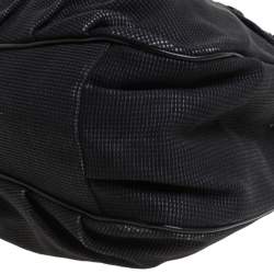 Pre Owned Fendi Black Textured fabric Large Mia Shoulder Bag