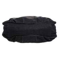 Pre Owned Fendi Black Textured fabric Large Mia Shoulder Bag