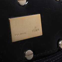 Pre Owned Fendi Black Textured fabric Large Mia Shoulder Bag