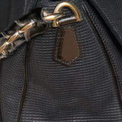 Pre Owned Fendi Black Canvas Mia Flap Bag