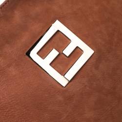Pre Owned Fendi Brown Suede Chain Handle Tote