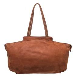 Pre Owned Fendi Brown Suede Chain Handle Tote