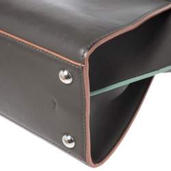 Pre Owned Fendi Dark Grey Leather Mini 3Jours Tote