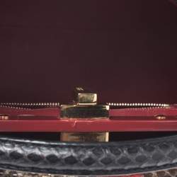 Pre Owned Fendi Multicolor Python Mini Peekaboo Top Handle Bag