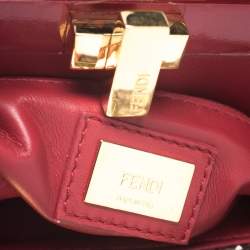 Pre Owned Fendi Multicolor Python Mini Peekaboo Top Handle Bag