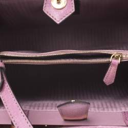 Pre Owned Fendi Lilac Leather Mini 2jours Tote