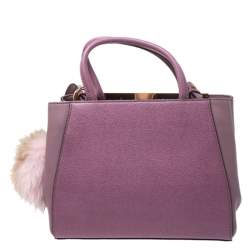Pre Owned Fendi Lilac Leather Mini 2jours Tote