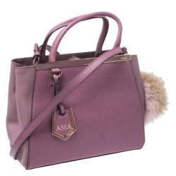 Pre Owned Fendi Lilac Leather Mini 2jours Tote