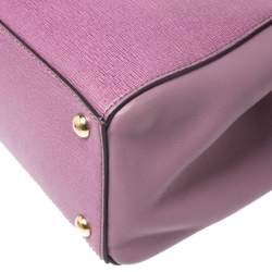 Pre Owned Fendi Lilac Leather Mini 2jours Tote