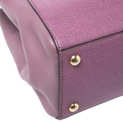 Pre Owned Fendi Lilac Leather Mini 2jours Tote