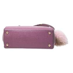 Pre Owned Fendi Lilac Leather Mini 2jours Tote