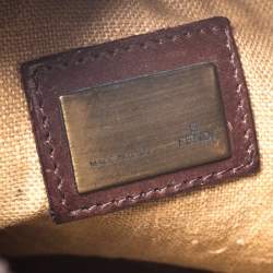 Pre Owned Fendi Dark Brown Embossed Leather Oyster Hobo