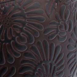 Pre Owned Fendi Dark Brown Embossed Leather Oyster Hobo