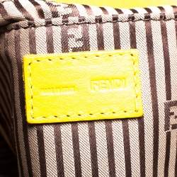 Pre Owned Fendi Yellow Leather Fendista Chain Shoulder Bag