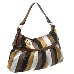 Pre Owned Fendi Multicolor Canvas and Leather Chef Hobo