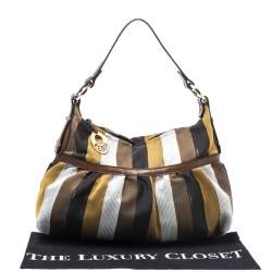 Pre Owned Fendi Multicolor Canvas and Leather Chef Hobo