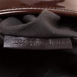Pre Owned Fendi Dark Brown Patent Leather B Shoulder Bag