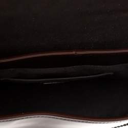 Pre Owned Fendi Dark Brown Patent Leather B Shoulder Bag