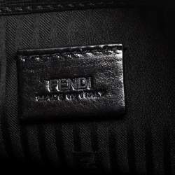 Pre Owned Fendi Black Leather 2 Jours Envelope Clutch