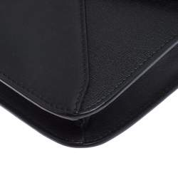 Pre Owned Fendi Black Leather 2 Jours Envelope Clutch