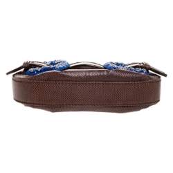 Pre Owned Fendi Brown Watersnake and Beads B Bis Chain Clutch