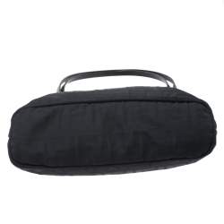 Pre Owned Fendi Black Canvas and Leather Zucca Tote