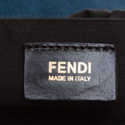 Pre Owned Fendi Blue Suede And Leather Boston Bag
