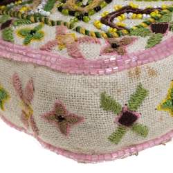 Pre Owned Fendi Multicolor Canvas and Lizard Embroidered Bageutte