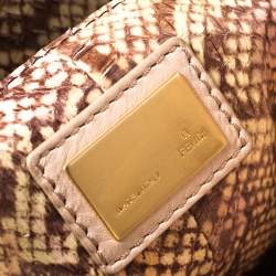 Pre Owned Fendi Nude Leather Medium Peekaboo Top Handle Bag