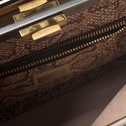 Pre Owned Fendi Nude Leather Medium Peekaboo Top Handle Bag