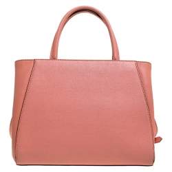Pre Owned Fendi Peach Leather Mini 2Jours Tote