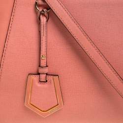 Pre Owned Fendi Peach Leather Mini 2Jours Tote