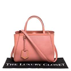Pre Owned Fendi Peach Leather Mini 2Jours Tote