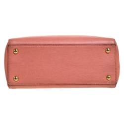 Pre Owned Fendi Peach Leather Mini 2Jours Tote