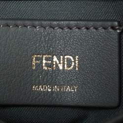 Pre Owned Fendi Grey Leather Chain Clutch