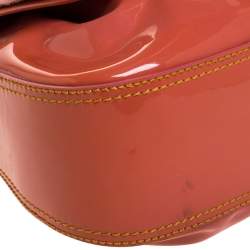 Pre Owned Fendi Orange Patent Leather 'B Bag