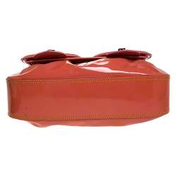 Pre Owned Fendi Orange Patent Leather 'B Bag