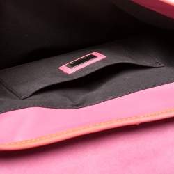 Pre Owned Fendi Orange Patent Leather 'B Bag