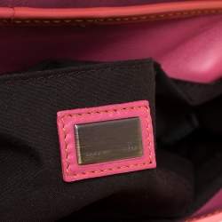 Pre Owned Fendi Orange Patent Leather 'B Bag