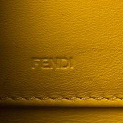 Pre Owned Fendi Yellow Leather Zip Around Wallet