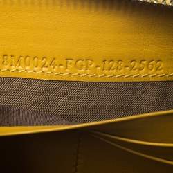 Pre Owned Fendi Yellow Leather Zip Around Wallet