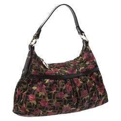 Pre Owned Fendi Tobacco Zucca Canvas and Leather Rose Chef Shoulder Bag