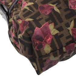 Pre Owned Fendi Tobacco Zucca Canvas and Leather Rose Chef Shoulder Bag