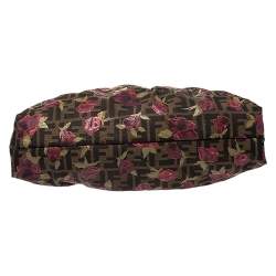 Pre Owned Fendi Tobacco Zucca Canvas and Leather Rose Chef Shoulder Bag