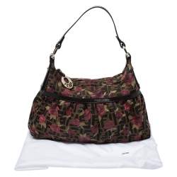 Pre Owned Fendi Tobacco Zucca Canvas and Leather Rose Chef Shoulder Bag