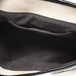Fendi Cream/Black Canvas and Patent Leather B Shoulder Bag